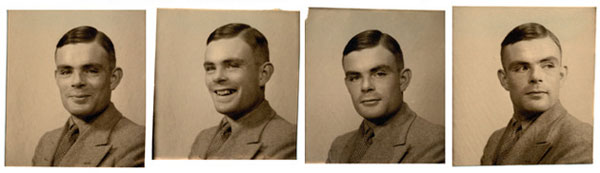 Cuatro imágenes de Alan Turing